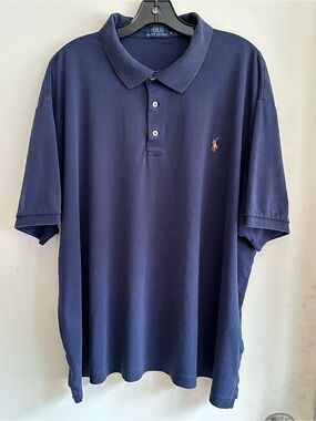 Ralph Lauren Polo Shirt in Navy with Orange Pony